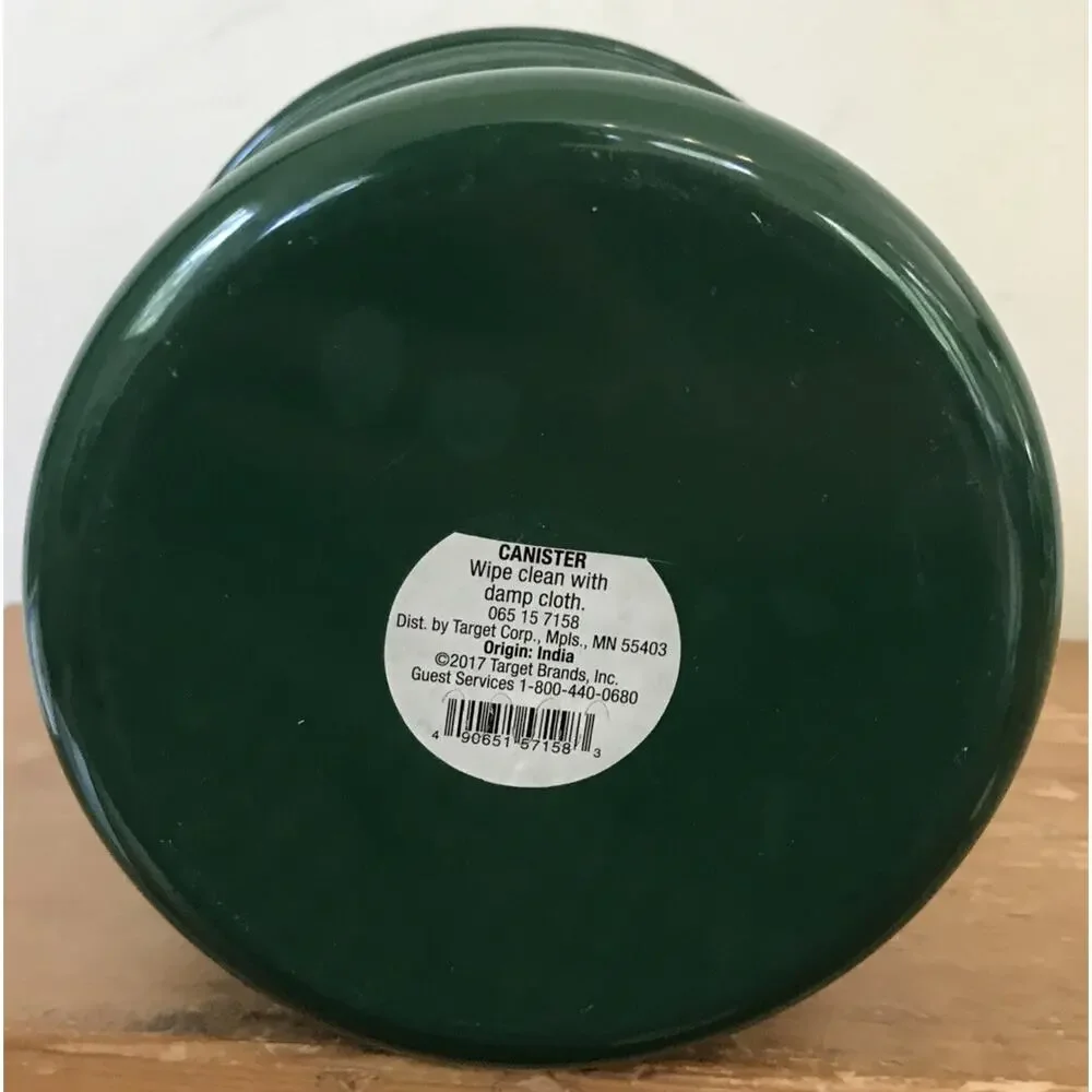 Set Pair 2 Target Home Dark Green Navy Blue Enamel Metal Kitchen Canisters